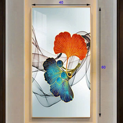 Đèn tranh led trang trí lá rẻ quạt màu xanh, đỏ 3 chế độ ánh sáng KT D40xH60cm 309B, VLDETL-009