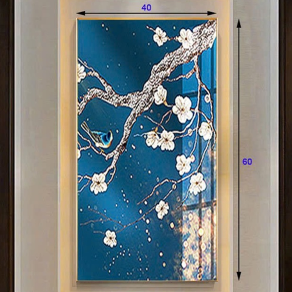 Đèn tranh led trang trí cành đào 3 chế độ ánh sáng KT D40xH60cm 310C, VLDETL-013