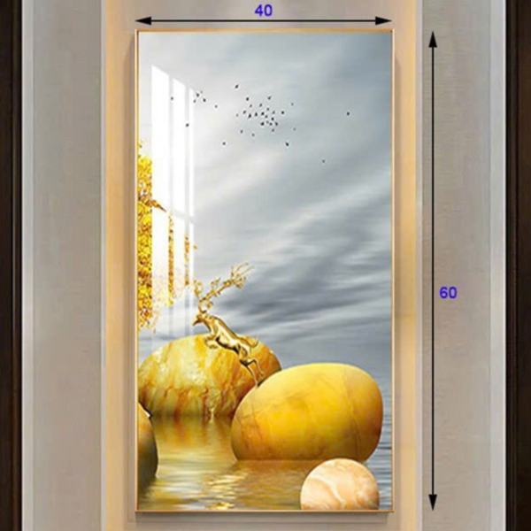 Đèn tranh led trang trí con hươu 3 chế độ ánh sáng KT D40xH60cm 308C, VLDETL-014