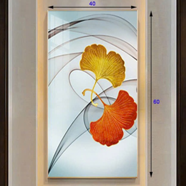 Đèn tranh led trang trí lá rẻ quạt 3 chế độ ánh sáng KT D40xH60cm 309A, VLDETL-019