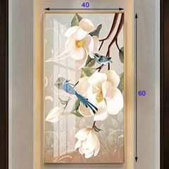 Đèn tranh led trang trí nhành hoa 3 chế độ ánh sáng KT D40xH60cm 311C, VLDETL-021
