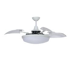 Quạt trần đèn thu cánh Nhật Bản Kaiyo Kukan 4 cánh D117cm 52W DC TOYA 214 WH