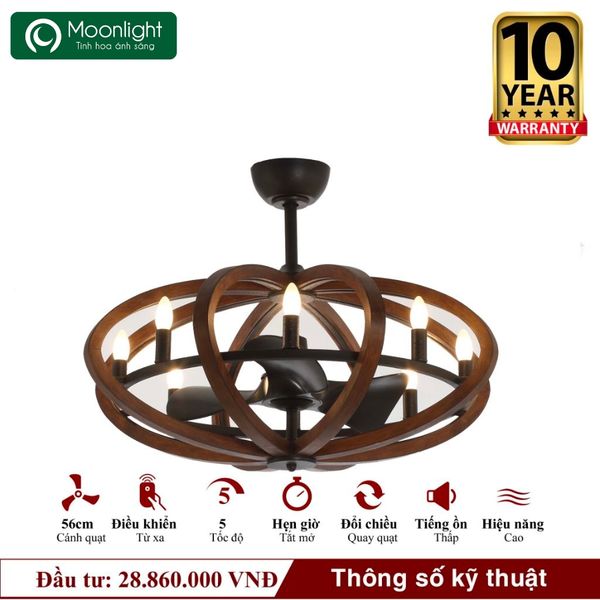 Quạt trần đèn Mr.Vu UNIQUE 3 cánh 56cm DC