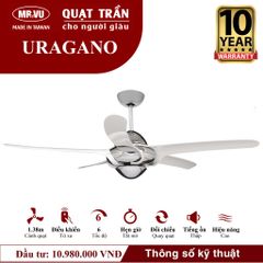 Quạt trần Mr.Vu URAGANO 5 cánh 1m38