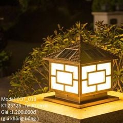 Đèn trụ cổng màu đồng năng lượng mặt trời (giá không bóng) HTNTTC-001