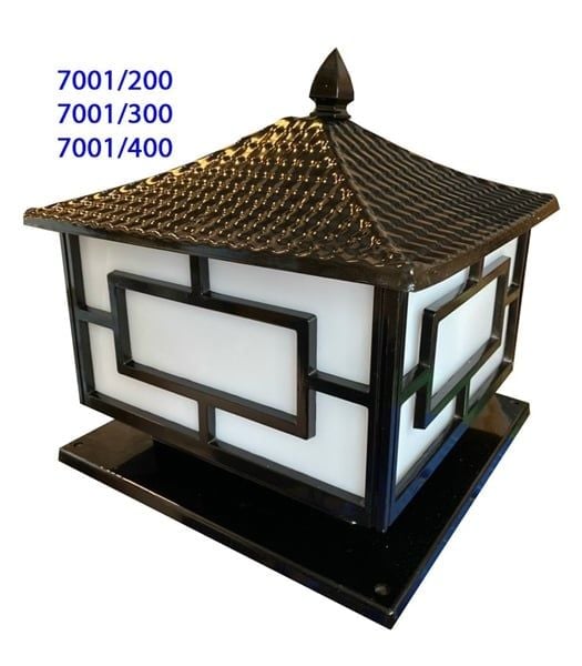 Đèn trụ cổng hàng rào vuông màu đen VLNTTC-032