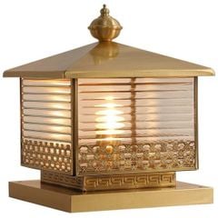 Đèn trụ cổng hàng rào vuông đồng VLNTTC-009