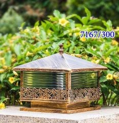Đèn trụ cổng hàng rào vuông màu đồng xước hàng dừa D300 PA 7167/300 VLNTTC-015-AB