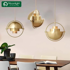 Đèn thả hợp kim chao vàng 3 cấp D350*1500 THCHAOVANG VLTHHK-023