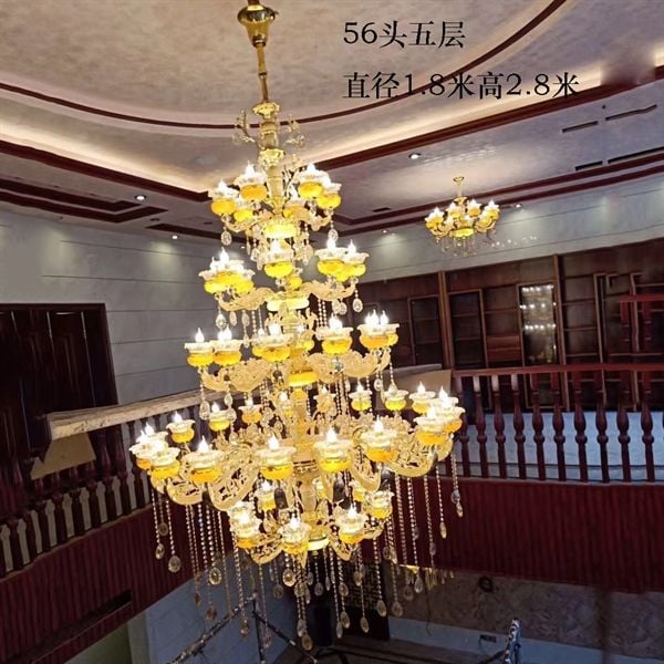 Đèn chùm hợp kim 56 tay kích thước D180*H280cm E14*56 VLCHHK-424-AK - Trên 24 tay