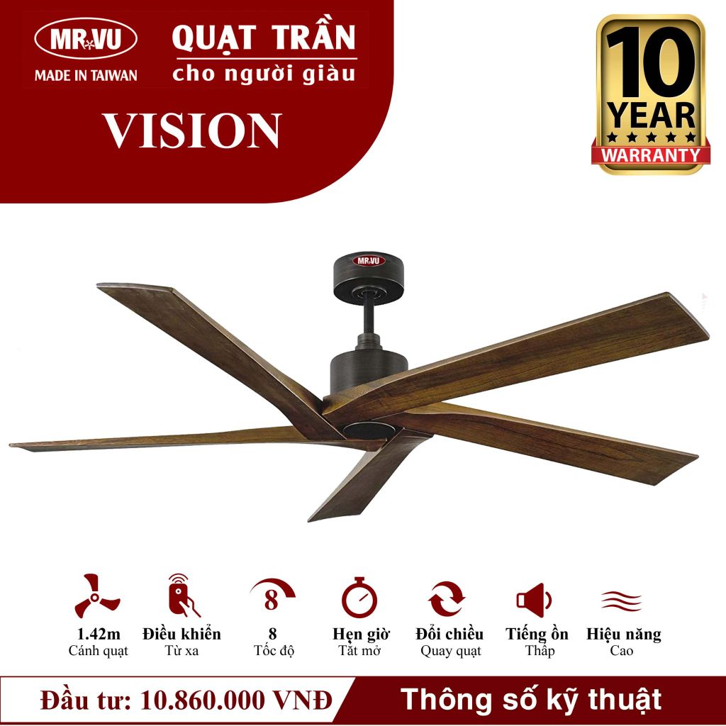 Quạt trần Mr.Vu VISION 5 cánh 1m42 43W DC