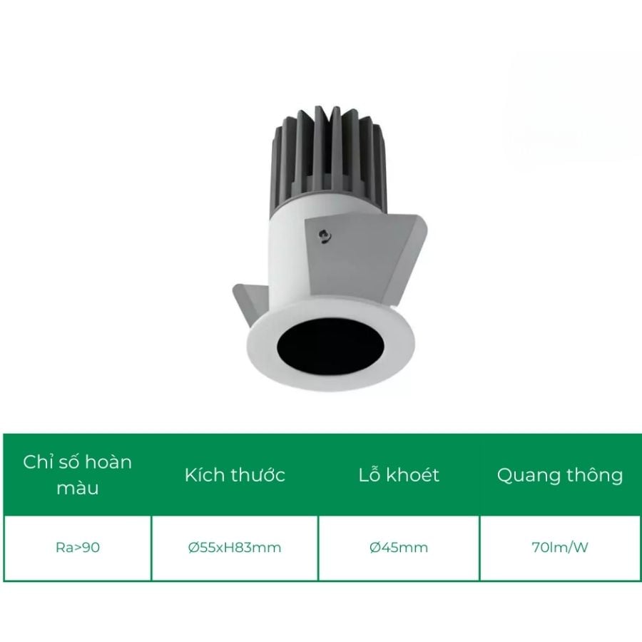 Đèn led âm trần spotlight 8W ELV VL-C1901A