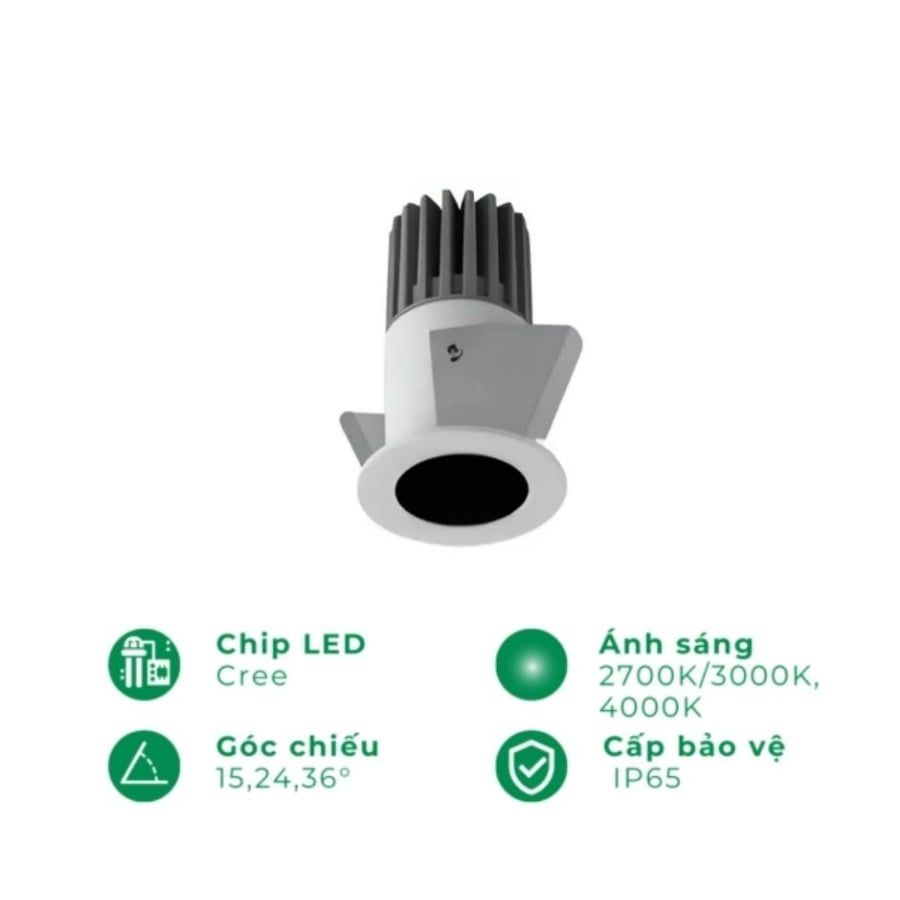Đèn led âm trần spotlight 8W ELV VL-C1901A
