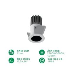 Đèn led âm trần spotlight 8W ELV VL-C1901A