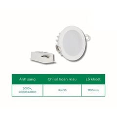 Đèn led âm trần downlight ELV VL-D002090D