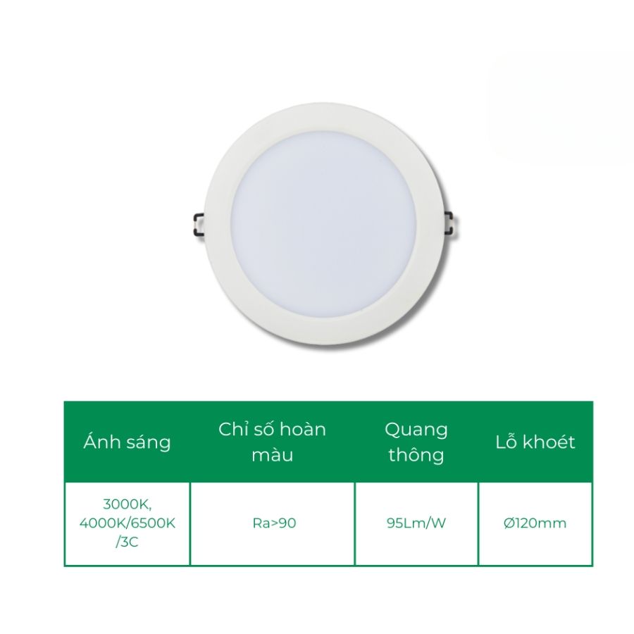 Đèn led âm trần downlight ELV 12W VL-D03