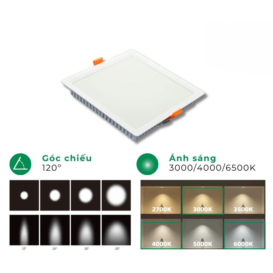 Đèn led âm trần downlight vuông ELV VL12-18