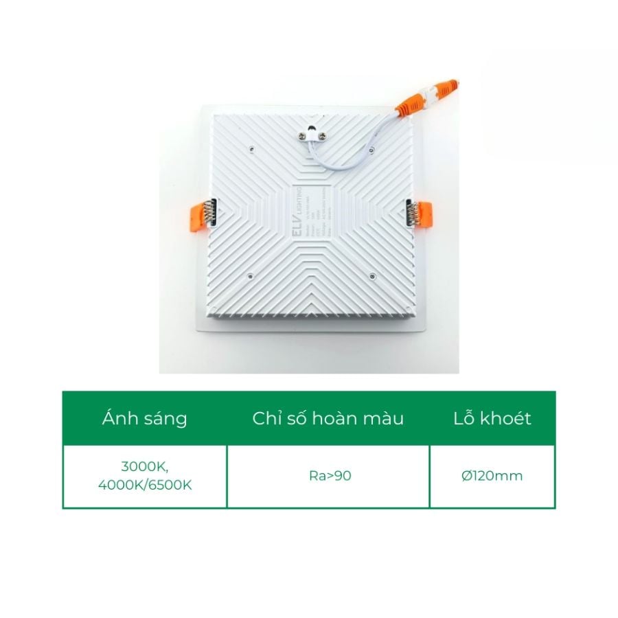 Đèn led âm trần downlight vuông ELV VL12-18
