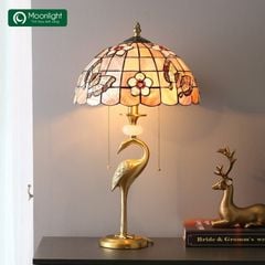 Đèn bàn tiffany chim hạc D31xH56cm VLDBTF-069