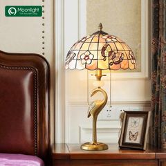 Đèn bàn tiffany chim hạc D31xH56cm VLDBTF-069