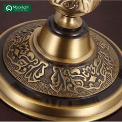 Đèn bàn tiffany hoa 5 cánh màu đỏ VLDBTF-070