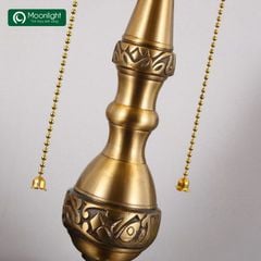 Đèn bàn tiffany hoa 5 cánh màu đỏ VLDBTF-070