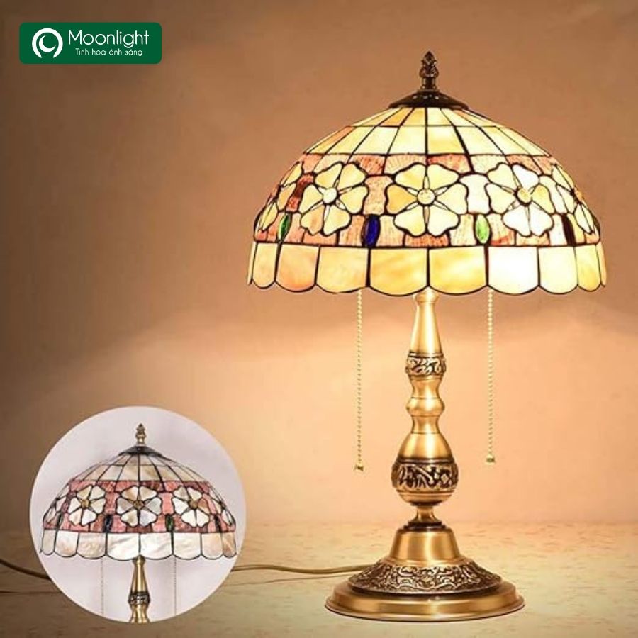 Đèn bàn tiffany hoa 6 cánh D31xH48cm VLDBTF-071