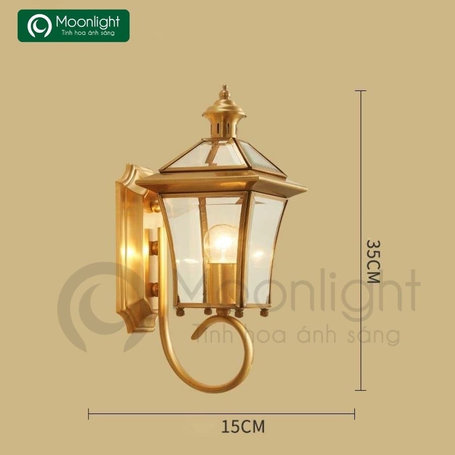 Đèn tường đồng chùa 4 cạnh VLDTCH-041