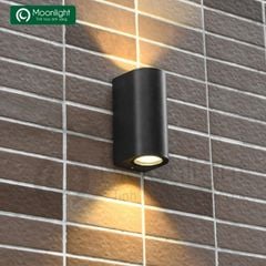 Đèn tường hiện đại đầu tròn màu đen ngoài trời HTDTHD-002