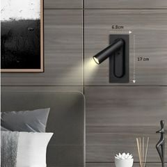 Đèn tường trang trí đọc sách xoay 360 màu đen,12w 3000k LT051 KT H17*D6.8 VLDTTR-070-AA
