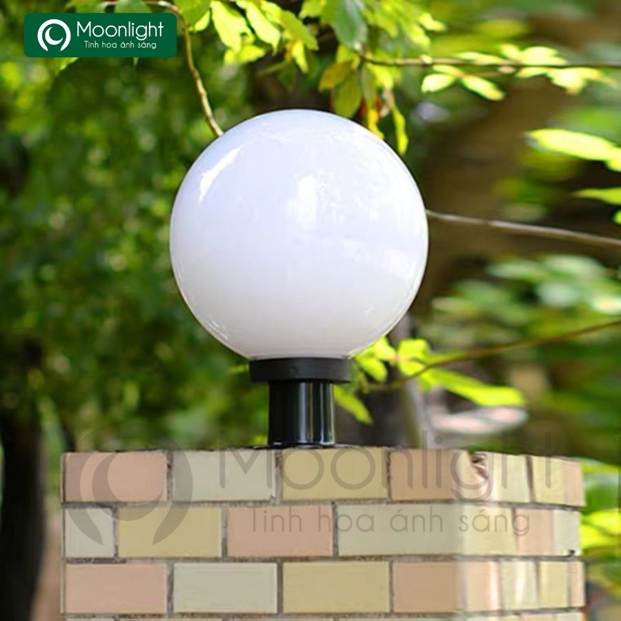 Đèn trụ cổng hàng rào tròn trắng đục D250 (giá chưa bao gồm bóng) VLNTTC-002