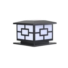 Đèn trụ cổng hàng rào vuông đen VLNTTC-004