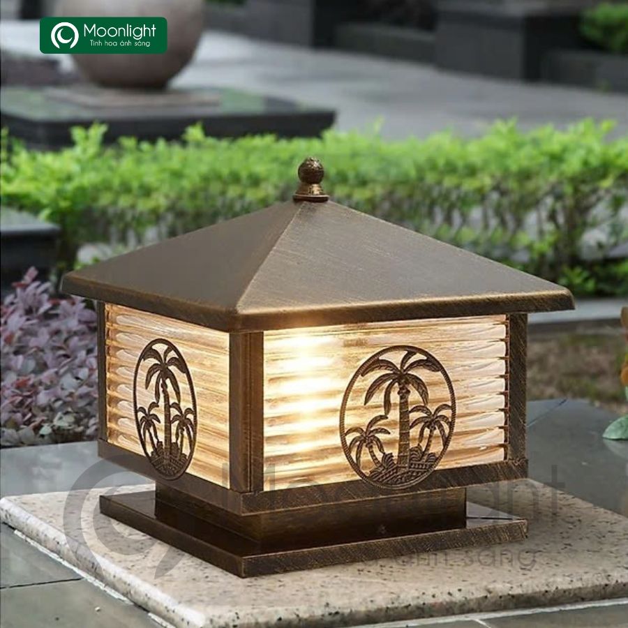 Đèn trụ cổng hàng rào cây dừa (giá chưa bao gồm bóng) VLNTTC-006