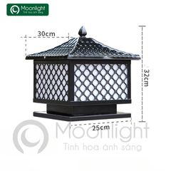 Đèn trụ cổng hàng rào vuông kẻ caro VLNTTC-007