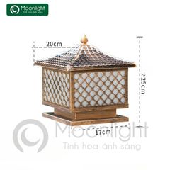 Đèn trụ cổng hàng rào vuông kẻ caro VLNTTC-007