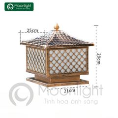 Đèn trụ cổng hàng rào vuông kẻ caro VLNTTC-007