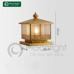 Đèn trụ cổng hàng rào vuông đồng VLNTTC-009