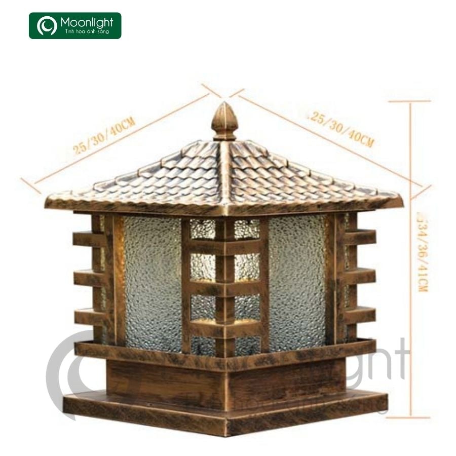 Đèn trụ cổng hàng rào vuông VLNTTC-012