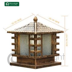 Đèn trụ cổng hàng rào vuông VLNTTC-012