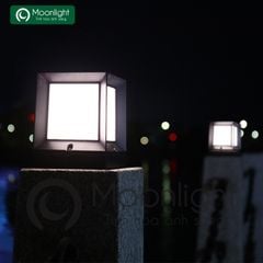 Đèn trụ cổng hàng rào vuông đen VLNTTC-021