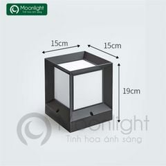 Đèn trụ cổng hàng rào vuông đen VLNTTC-021