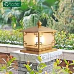 Đèn trụ cổng hàng rào vuông đồng VLNTTC-028