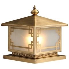 Đèn trụ cổng hàng rào vuông đồng VLNTTC-028