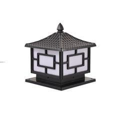 Đèn trụ cổng hàng rào vuông màu đen VLNTTC-032