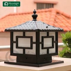 Đèn trụ cổng hàng rào vuông đồng sơn đen VLNTTC-029