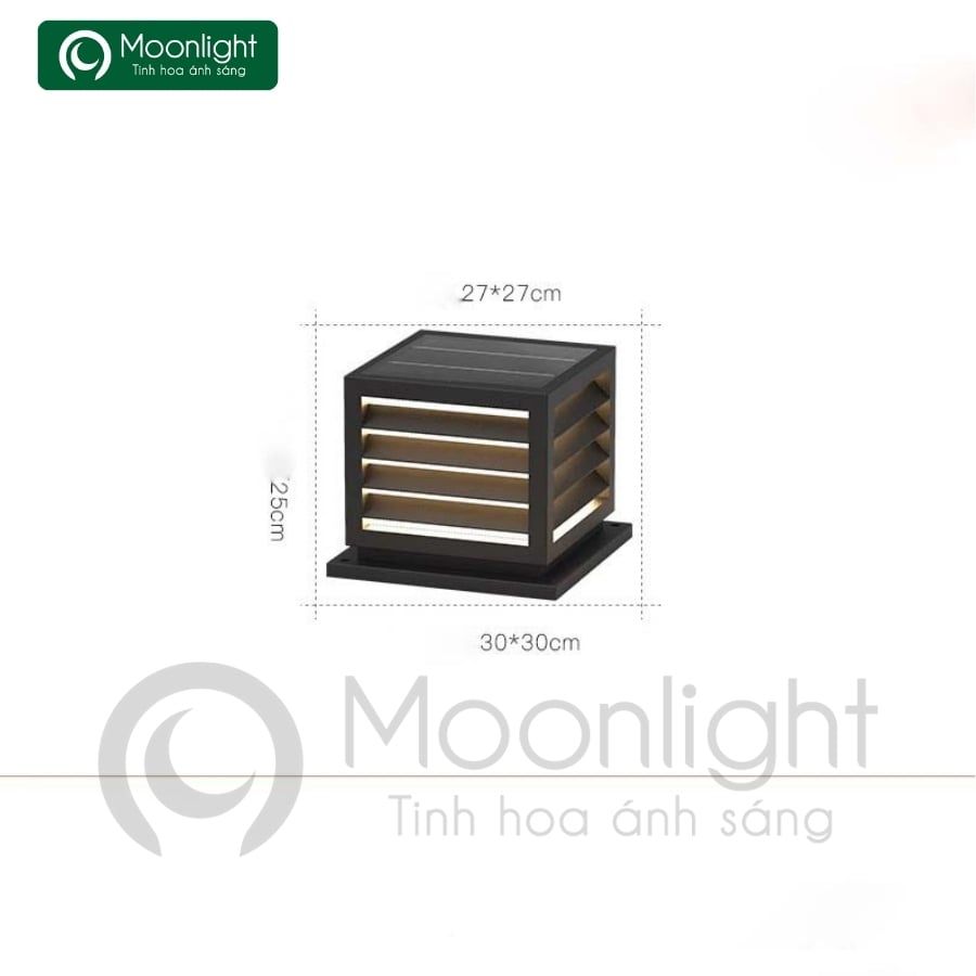 Đèn trụ cổng hàng rào năng lượng mặt trời VLNTTC-036