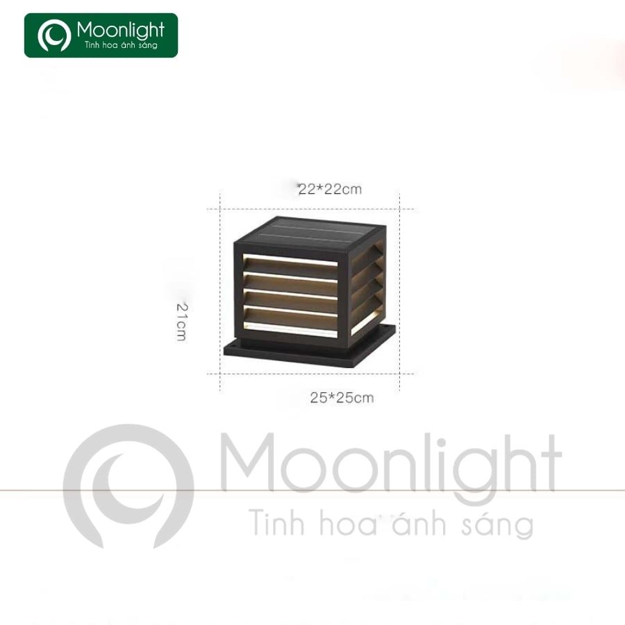 Đèn trụ cổng hàng rào năng lượng mặt trời VLNTTC-036