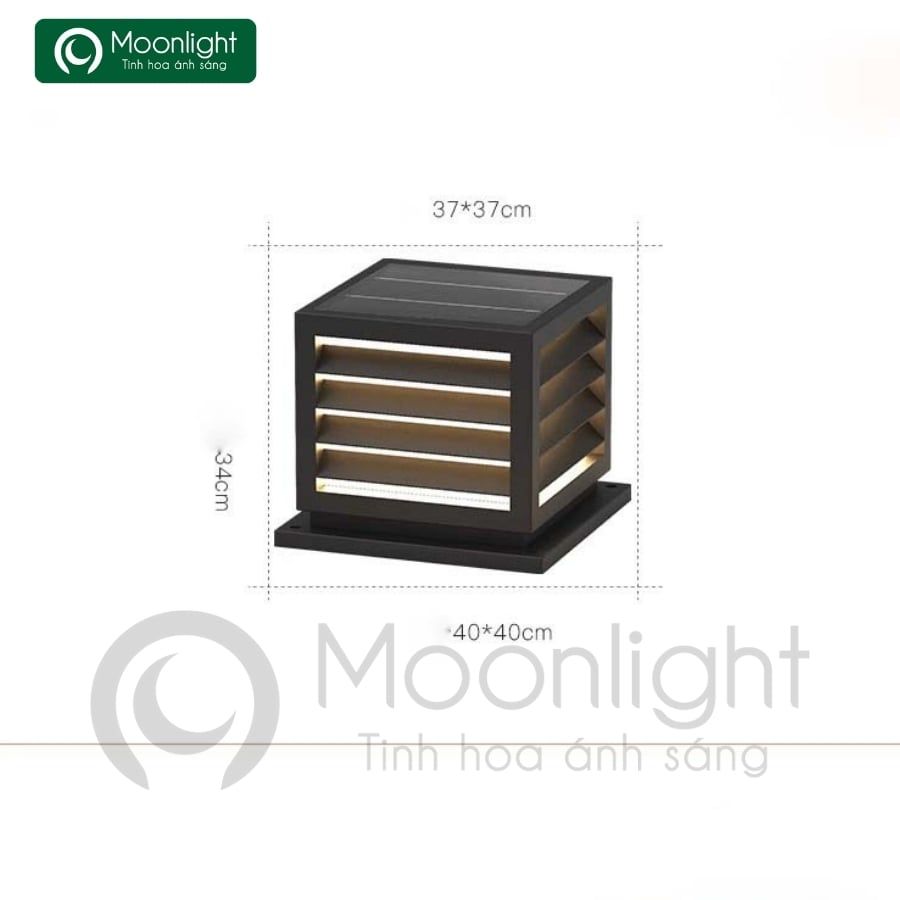 Đèn trụ cổng hàng rào năng lượng mặt trời VLNTTC-036
