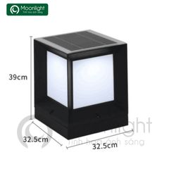 Đèn trụ cổng hàng rào năng lượng mặt trời vuông VLNTTC-037