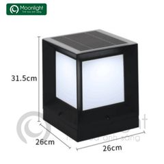 Đèn trụ cổng hàng rào năng lượng mặt trời vuông VLNTTC-037